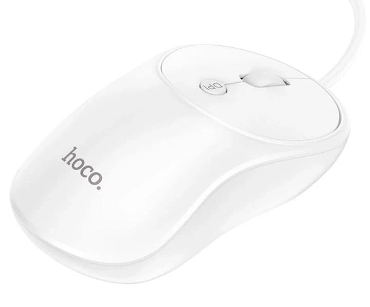 Дротова комп'ютерна миша USB Plug & Play Hoco GMI3 біла thumbnail 6