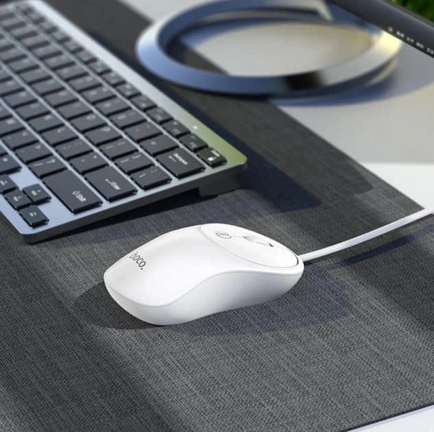 Дротова комп'ютерна миша USB Plug & Play Hoco GMI3 біла thumbnail 7