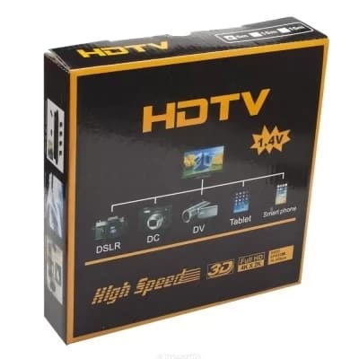 Кабель HDMI 1.4v HDTV плоский широкий (чорний) 3