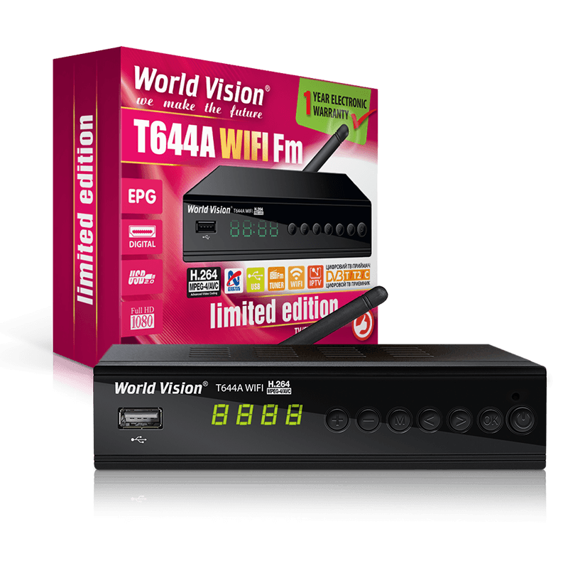 Тюнер Т2 World Vision T644A WIFI Fm DVB-T2
