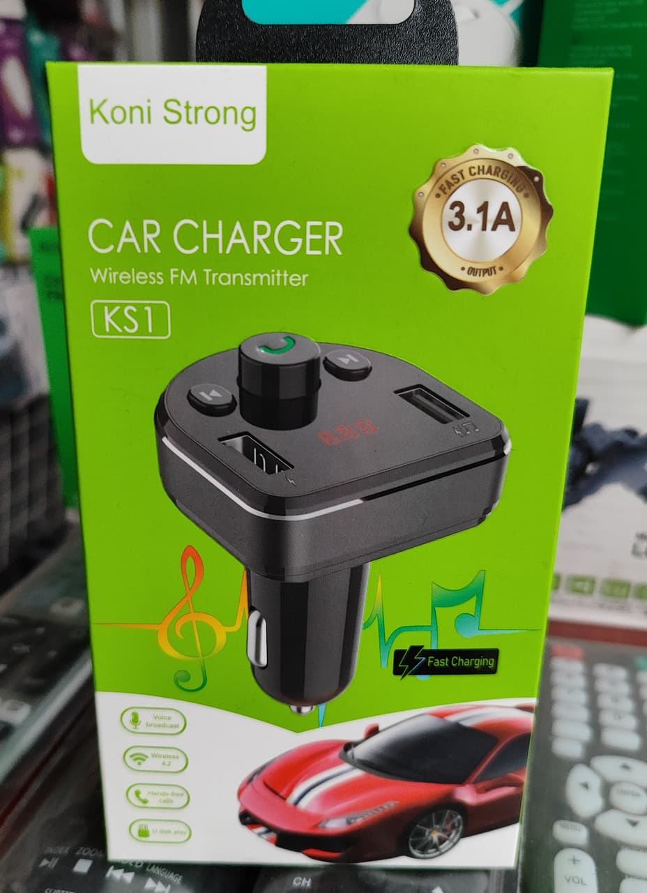 Автомобільний FM-Трансмітер модулятор для авто Koni Strong with Bluetooth KS1 |2USB, 3.1 A|